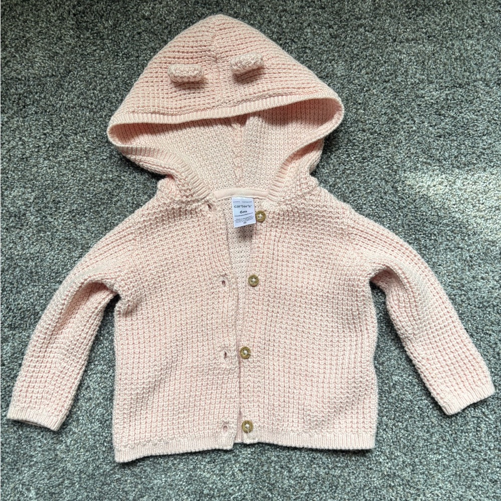 3/$15 Carter's Light Pink Baby Cardigan